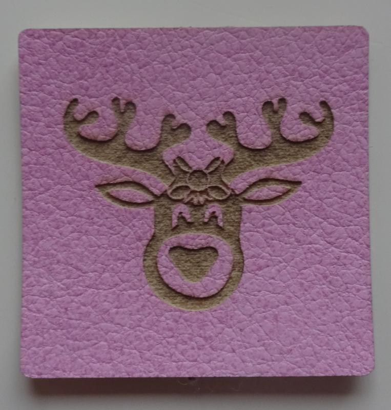 Kunstlederlabel rosa Elchine